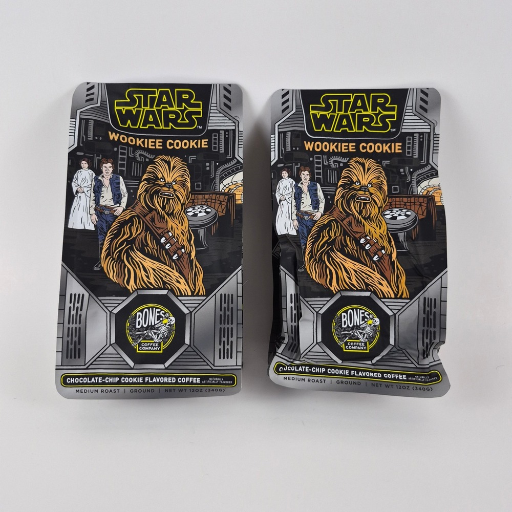 Bones Coffee Star Wars Wookiee Cookie Chocolate Chip Ground Coffee 12oz Lot of 2